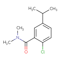 Chemical structure of 2-chloro-N,N-dimethyl-5-(propan-2-yl)benzamide - CSSB00044720211