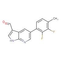 Chemical structure of 5-(2,3-difluoro-4-methylphenyl)-1H-pyrrolo[2,3-b]pyridine-3-carbaldehyde - CSSB06590462926