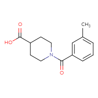Chemical structure of 1-(3-methylbenzoyl)piperidine-4-carboxylic acid - CSSB00000492795