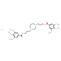 Chemical structure of 3-{4-[3-(3,4,5-trimethoxybenzoyloxy)propyl]-1,4-diazepan-1-yl}propyl 3,4,5-trimethoxybenzoate hydrochloride - CSSB06256078675