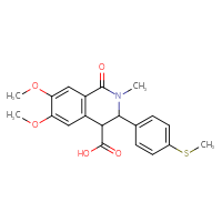 Chemical structure of 6,7-dimethoxy-2-methyl-3-[4-(methylsulfanyl)phenyl]-1-oxo-1,2,3,4-tetrahydroisoquinoline-4-carboxylic acid - CSSB00025749069