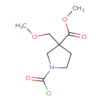 Chemical structure of methyl 1-(carbonochloridoyl)-3-(methoxymethyl)pyrrolidine-3-carboxylate - CSSB14998404549