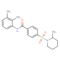 Chemical structure of N-(2,3-dimethylphenyl)-4-[(2-methylpiperidin-1-yl)sulfonyl]benzamide - CSSB00106522036