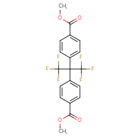Chemical structure of methyl 4-{1,1,1,3,3,3-hexafluoro-2-[4-(methoxycarbonyl)phenyl]propan-2-yl}benzoate - CSSB00121697942
