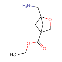 Chemical structure of ethyl 1-(aminomethyl)-2-oxabicyclo[2.1.1]hexane-4-carboxylate - CSSB00103146606