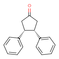 Chemical structure of (3R,4S)-3,4-diphenylcyclopentan-1-one - CSSB14823735772
