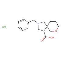 Chemical structure of 2-benzyl-7-oxa-2-azaspiro[4.5]decane-4-carboxylic acid hydrochloride - CSSB00025775518