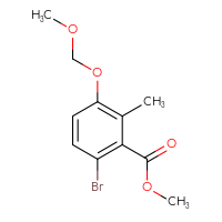Chemical structure of methyl 6-bromo-3-(methoxymethoxy)-2-methylbenzoate - CSSB21432548533