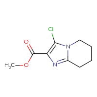 Chemical structure of methyl 3-chloro-5H,6H,7H,8H-imidazo[1,2-a]pyridine-2-carboxylate - CSSB00015740550