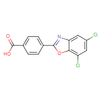 Chemical structure of 4-(5,7-dichloro-1,3-benzoxazol-2-yl)benzoic acid - CSSB00035260637