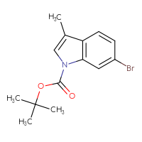 Chemical structure of tert-butyl 6-bromo-3-methyl-1H-indole-1-carboxylate - CSSB21332147597