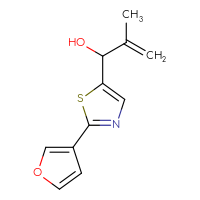 Chemical structure of 1-[2-(furan-3-yl)-1,3-thiazol-5-yl]-2-methylprop-2-en-1-ol - CSSB06722242969