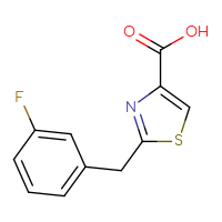Chemical structure of 2-[(3-fluorophenyl)methyl]-1,3-thiazole-4-carboxylic acid - CSSB00000698646