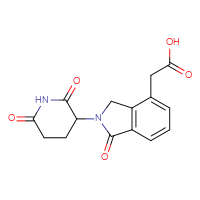 Chemical structure of 2-[2-(2,6-dioxopiperidin-3-yl)-1-oxo-2,3-dihydro-1H-isoindol-4-yl]acetic acid - CSSB00159270359