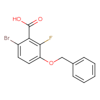 Chemical structure of 3-(benzyloxy)-6-bromo-2-fluorobenzoic acid - CSSB02126239316