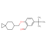 Chemical structure of 5-tert-butyl-2-({spiro[2.5]octan-6-yl}methoxy)benzaldehyde - CSSB21349267605