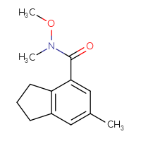 Chemical structure of N-methoxy-N,6-dimethyl-2,3-dihydro-1H-indene-4-carboxamide - CSSB07126191648