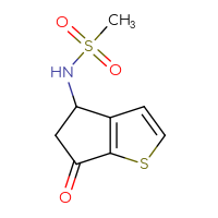 Chemical structure of N-{6-oxo-4H,5H,6H-cyclopenta[b]thiophen-4-yl}methanesulfonamide - CSSB00010008533