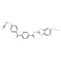 Chemical structure of N-(6-methoxy-1,3-benzothiazol-2-yl)-4-[4-(prop-2-yn-1-yloxy)benzoyl]benzamide - CSSB09881012103