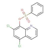 Chemical structure of 5,7-dichloroquinolin-8-yl benzenesulfonate - CSSB00027636158