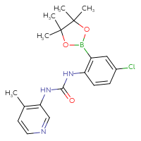 Chemical structure of 1-[4-chloro-2-(4,4,5,5-tetramethyl-1,3,2-dioxaborolan-2-yl)phenyl]-3-(4-methylpyridin-3-yl)urea - CSSB21332149489