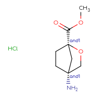 Chemical structure of rac-methyl (1R,4R)-4-amino-2-oxabicyclo[2.2.1]heptane-1-carboxylate hydrochloride - CSSB20620688761