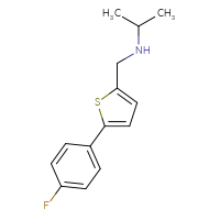 Chemical structure of {[5-(4-fluorophenyl)thiophen-2-yl]methyl}(propan-2-yl)amine - CSSB00000511135