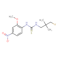 Chemical structure of 3-(3-fluoro-2,2-dimethylpropyl)-1-(2-methoxy-4-nitrophenyl)thiourea - CSSB21432495391