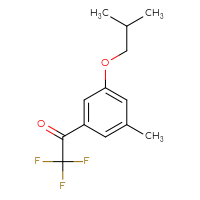 Chemical structure of 2,2,2-trifluoro-1-[3-methyl-5-(2-methylpropoxy)phenyl]ethan-1-one - CSSB21103684581
