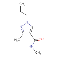 Chemical structure of N,3-dimethyl-1-propyl-1H-pyrazole-4-carboxamide - CSSB01990982078