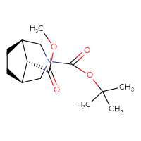 Chemical structure of 3-tert-butyl 8-methyl (1R,5S,8R)-3-azabicyclo[3.2.1]octane-3,8-dicarboxylate - CSSB02126012812