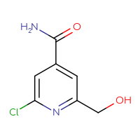 Chemical structure of 2-chloro-6-(hydroxymethyl)pyridine-4-carboxamide - CSSB21043407185