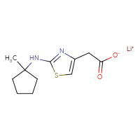 Chemical structure of lithium(1+) 2-{2-[(1-methylcyclopentyl)amino]-1,3-thiazol-4-yl}acetate - CSSB00025784574