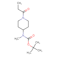 Chemical structure of tert-butyl N-methyl-N-(1-propanoylpiperidin-4-yl)carbamate - CSSB00113968721