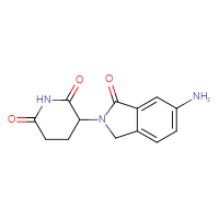 Chemical structure of 3-(6-amino-1-oxo-2,3-dihydro-1H-isoindol-2-yl)piperidine-2,6-dione - CSSB00137314564