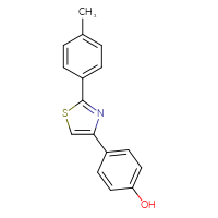 Chemical structure of 4-[2-(4-methylphenyl)-1,3-thiazol-4-yl]phenol - CSSB00103158220