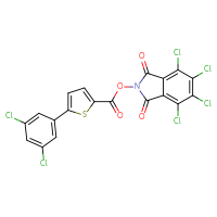 Chemical structure of 4,5,6,7-tetrachloro-1,3-dioxo-2,3-dihydro-1H-isoindol-2-yl 5-(3,5-dichlorophenyl)thiophene-2-carboxylate - CSSB20269635593