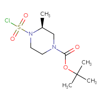 Chemical structure of tert-butyl (3S)-4-(chlorosulfonyl)-3-methylpiperazine-1-carboxylate - CSSB00138437762