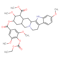 Chemical structure of methyl 17-{4-[(ethoxycarbonyl)oxy]-3,5-dimethoxybenzoyloxy}-6,18-dimethoxy-3,13-diazapentacyclo[11.8.0.0²,¹⁰.0⁴,⁹.0¹⁵,²⁰]henicosa-2(10),4,6,8-tetraene-19-carboxylate - CSSB02125556062