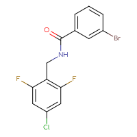 Chemical structure of 3-bromo-N-[(4-chloro-2,6-difluorophenyl)methyl]benzamide - CSSB10313096163