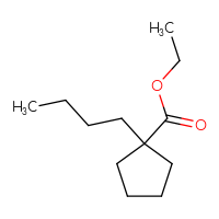 Chemical structure of ethyl 1-butylcyclopentane-1-carboxylate - CSSB00155373375