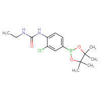Chemical structure of 1-[2-chloro-4-(4,4,5,5-tetramethyl-1,3,2-dioxaborolan-2-yl)phenyl]-3-ethylurea - CSSB06432972685