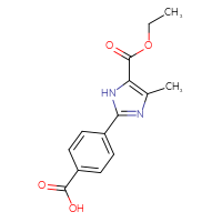 Chemical structure of 4-[5-(ethoxycarbonyl)-4-methyl-1H-imidazol-2-yl]benzoic acid - CSSB00103155813