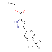 Chemical structure of ethyl 3-(4-tert-butylphenyl)-1H-pyrazole-5-carboxylate - CSSB00160470759