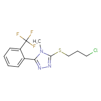 Chemical structure of 3-[(3-chloropropyl)sulfanyl]-4-methyl-5-[2-(trifluoromethyl)phenyl]-4H-1,2,4-triazole - CSSB00020653802