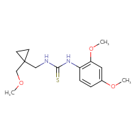 Chemical structure of 1-(2,4-dimethoxyphenyl)-3-{[1-(methoxymethyl)cyclopropyl]methyl}thiourea - CSSB21432509489