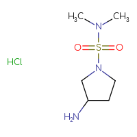 Chemical structure of 3-amino-N,N-dimethylpyrrolidine-1-sulfonamide hydrochloride - CSSB03436540037