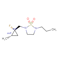 Chemical structure of rac-2-{[(1R,2S)-1-fluoro-2-methylcyclopropyl]methyl}-5-propyl-1λ⁶,2,5-thiadiazolidine-1,1-dione - CSMB02149802508