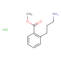 Chemical structure of methyl 2-(3-aminopropyl)benzoate hydrochloride - CSSB20620689130