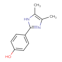 Chemical structure of 4-(4,5-dimethyl-1H-imidazol-2-yl)phenol - CSSB00010505635